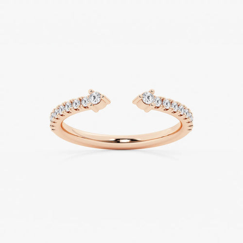 Round Lab Grown Diamond Open Wedding Band
