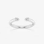Round Lab Grown Diamond Open Two Stone Wedding Band