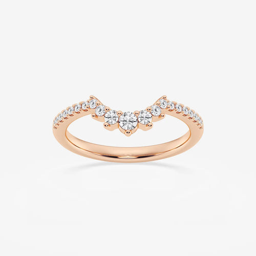 Round Lab Grown Diamond Graduated Crown Stackable Ring