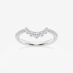 Round Lab Grown Diamond Graduated Crown Stackable Ring