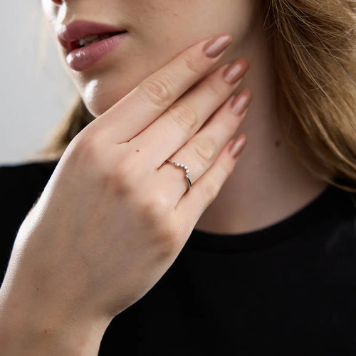 Round Lab Grown Diamond Collar Wedding Band