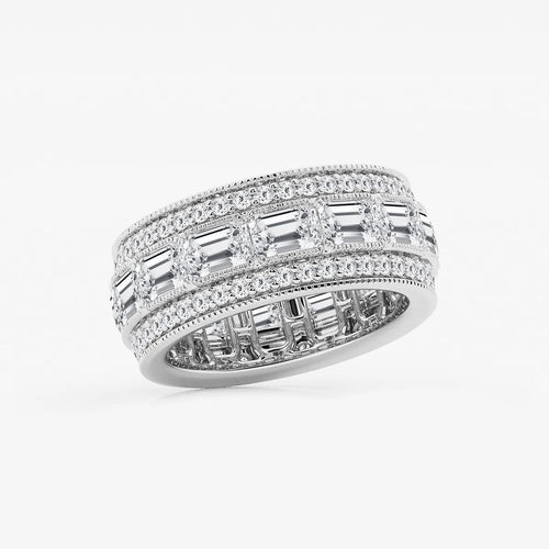Emerald Lab Grown Diamond Triple Row Eternity Band