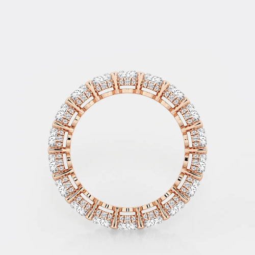 Oval Lab Grown Diamond Eternity Band With Side Stone Accents