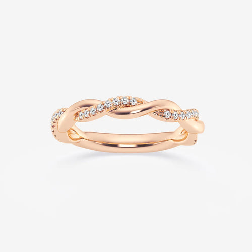 Round Lab Grown Diamond Twist Wedding Band