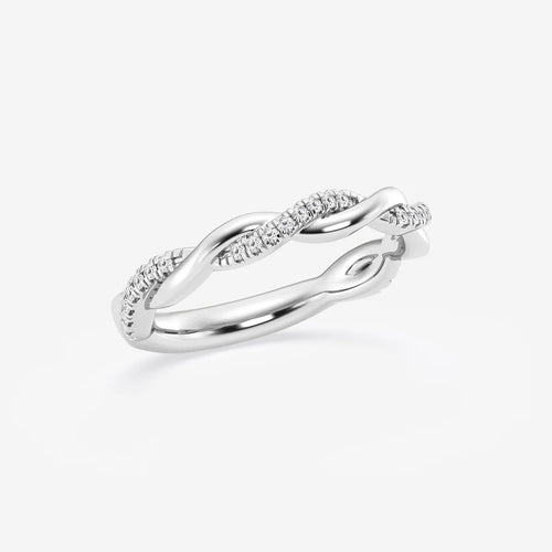 Round Lab Grown Diamond Twist Wedding Band