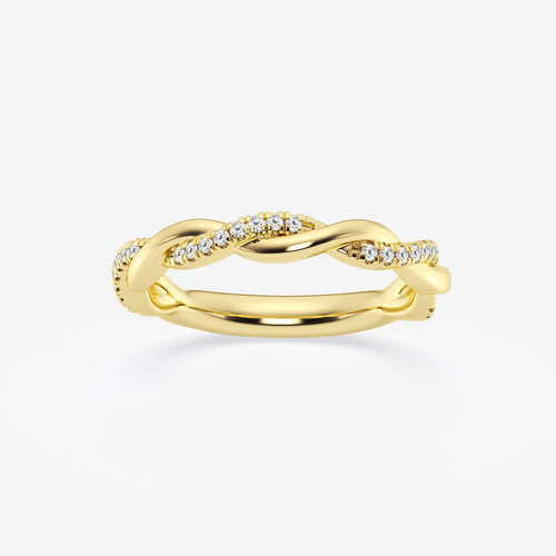 Round Lab Grown Diamond Twist Wedding Band