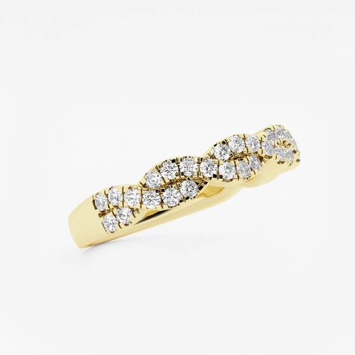 Round Lab Grown Diamond Infinity Twist Wedding Band