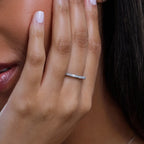 Round Lab Grown Diamond Rollover Pave Wedding Band