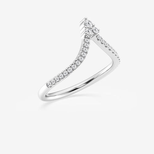Round Lab Grown Diamond Chevron Wedding Band