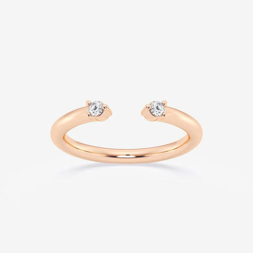 Round Lab Grown Diamond Open Two Stone Wedding Band