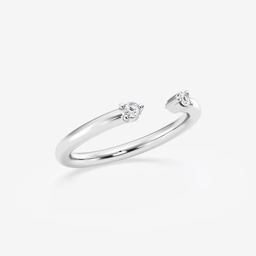 Round Lab Grown Diamond Open Two Stone Wedding Band