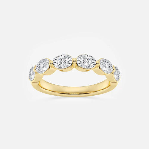Oval Lab Grown Diamond Floating Anniversary Band