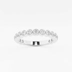 Round Lab Grown Diamond Milgrain Wedding Band