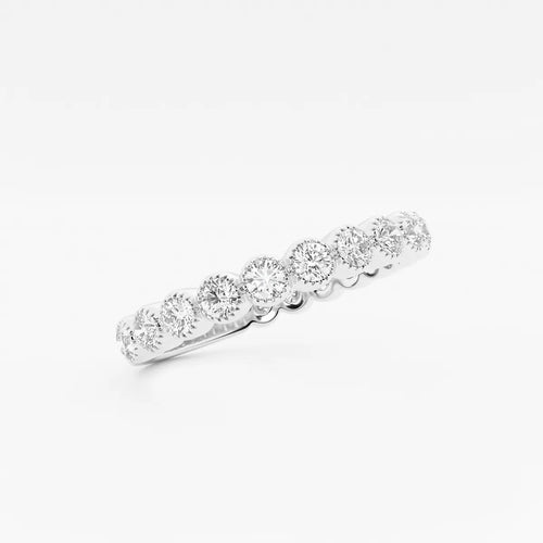 Round Lab Grown Diamond Milgrain Wedding Band
