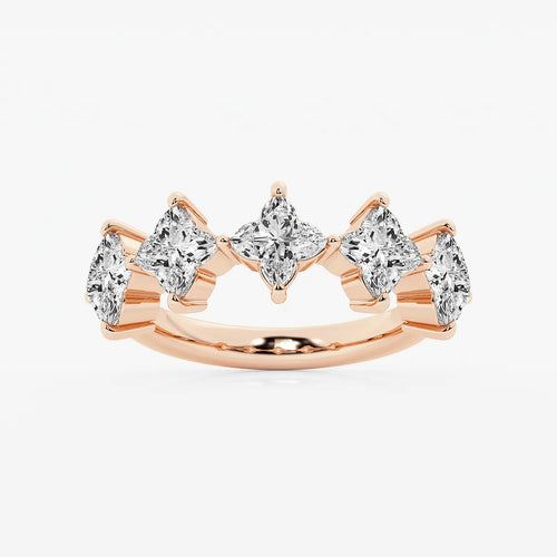 Flower Lab Grown Diamond Five Stone Anniversary Band