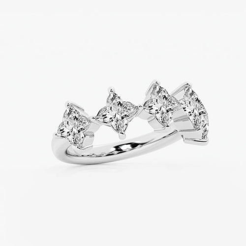 Flower Lab Grown Diamond Five Stone Anniversary Band