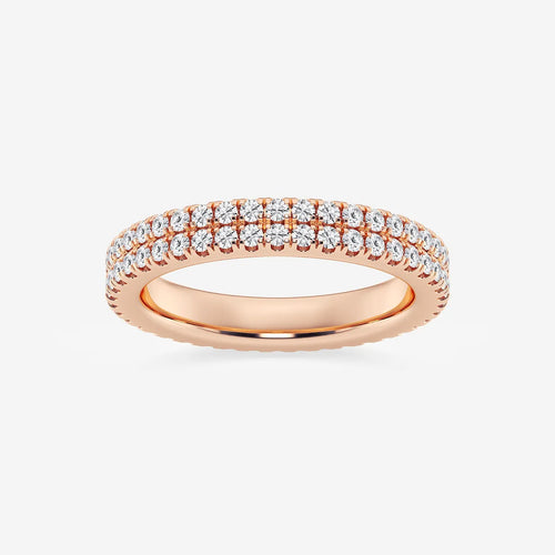 Round Lab Grown Diamond Petite Two Row Micro Pave Eternity Band