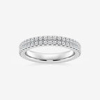 Round Lab Grown Diamond Petite Two Row Micro Pave Eternity Band