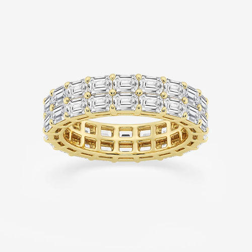 Emerald Lab Grown Diamond Double Row Eternity Band