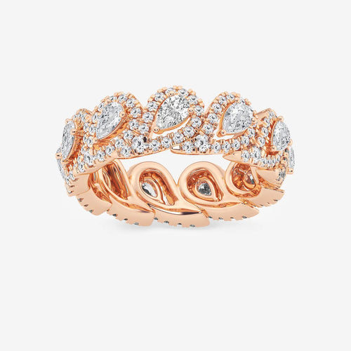 Pear Lab Grown Diamond Halo Eternity Band