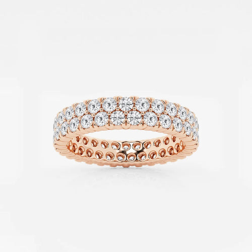 Round Lab Grown Diamond Double Row Eternity Band