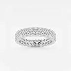 Round Lab Grown Diamond Double Row Eternity Band