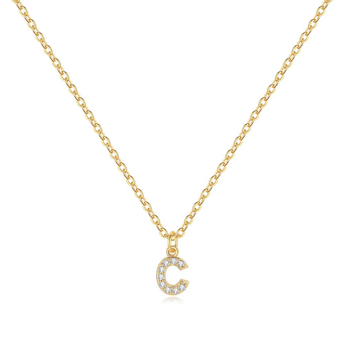 Pave Uppercase Initial Necklace