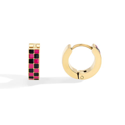 Checkered Hoop Earrings