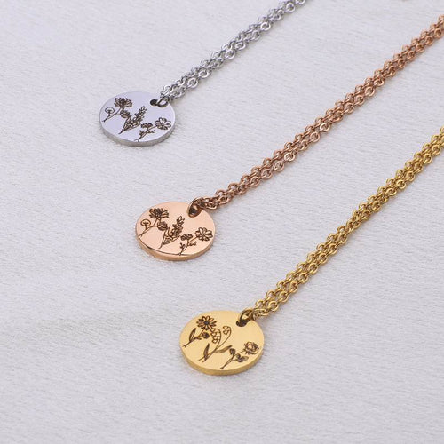 Birth Flower Bouquet Necklace