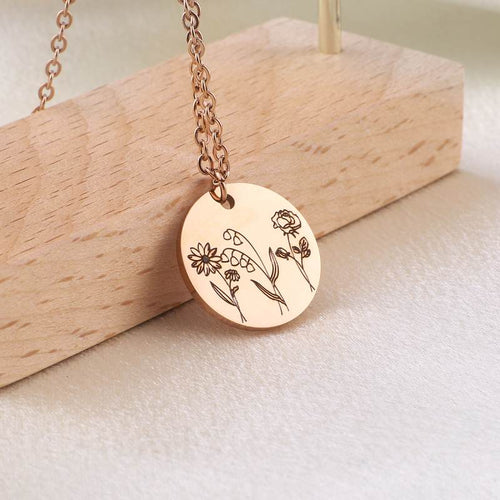 Birth Flower Bouquet Necklace