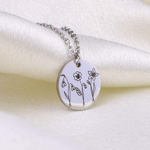 Birth Flower Bouquet Necklace