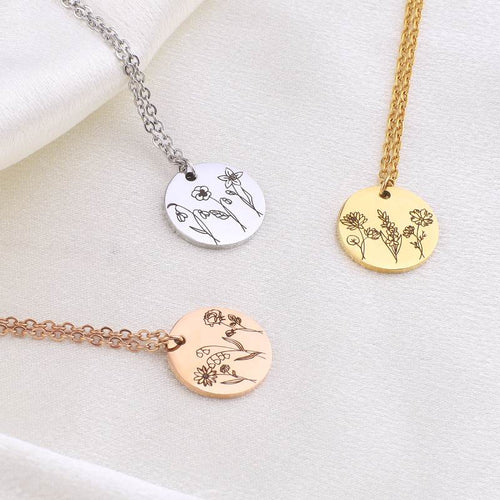 Birth Flower Bouquet Necklace