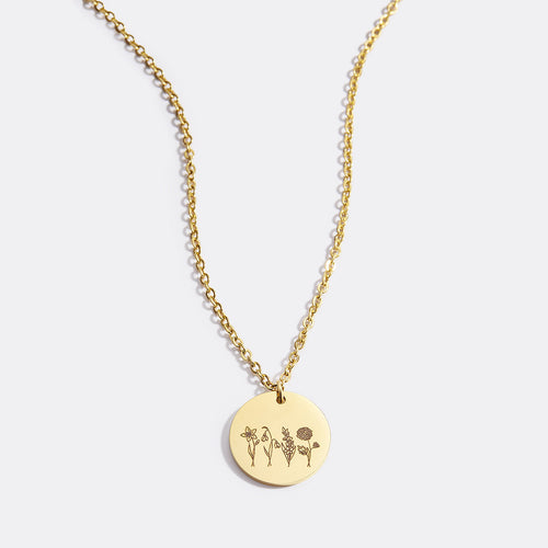 Birth Flower Bouquet Necklace