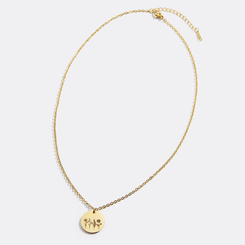 Birth Flower Bouquet Necklace