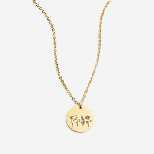 Birth Flower Bouquet Necklace