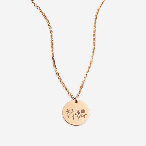Birth Flower Bouquet Necklace