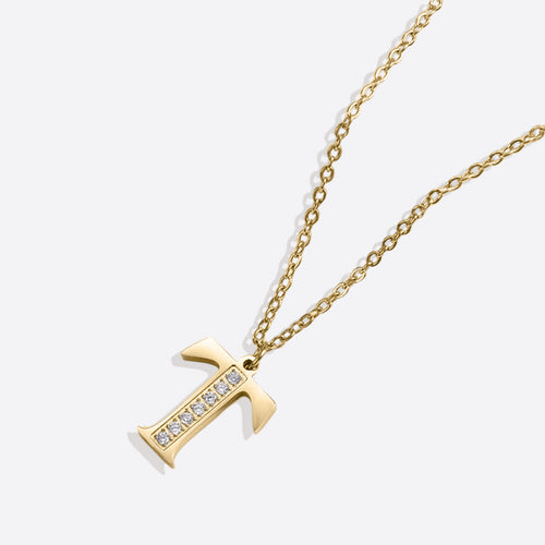 Crystal Accent Letter Satellite Necklace