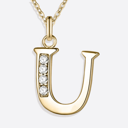Crystal Accent Letter Satellite Necklace