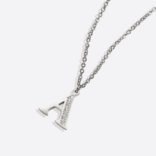 Crystal Accent Letter Satellite Necklace