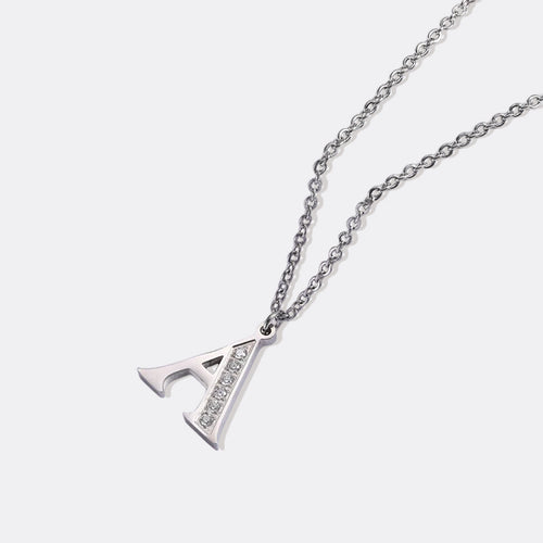 Crystal Accent Letter Satellite Necklace