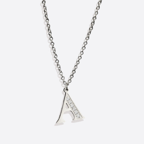 Crystal Accent Letter Satellite Necklace