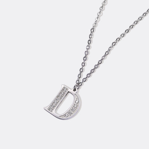 Crystal Accent Letter Satellite Necklace