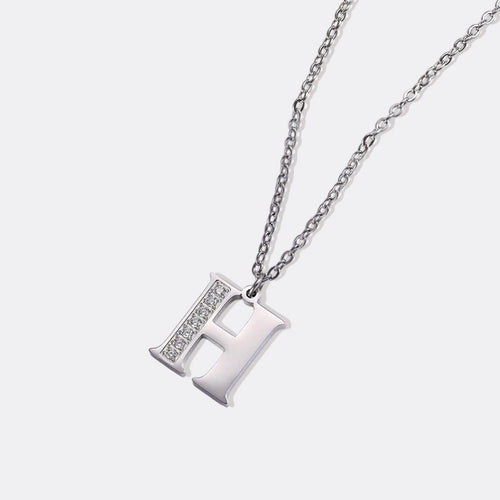 Crystal Accent Letter Satellite Necklace