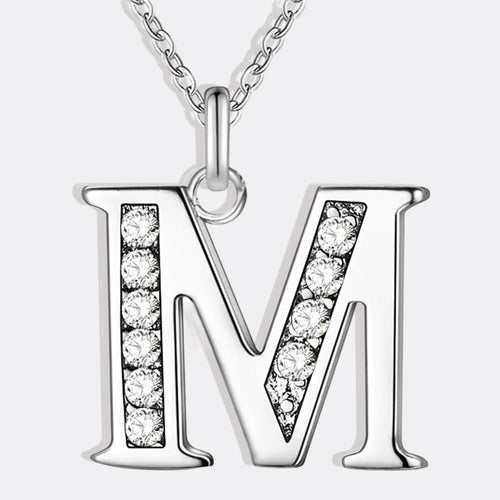 Crystal Accent Letter Satellite Necklace