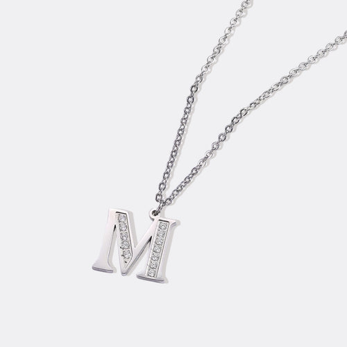 Crystal Accent Letter Satellite Necklace