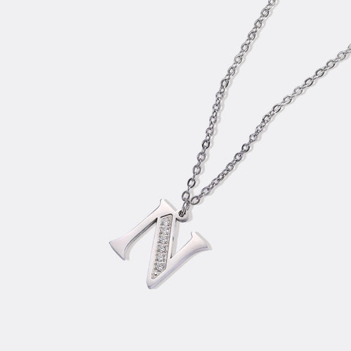 Crystal Accent Letter Satellite Necklace
