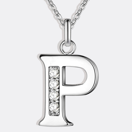 Crystal Accent Letter Satellite Necklace