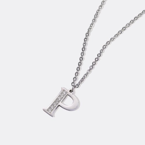 Crystal Accent Letter Satellite Necklace