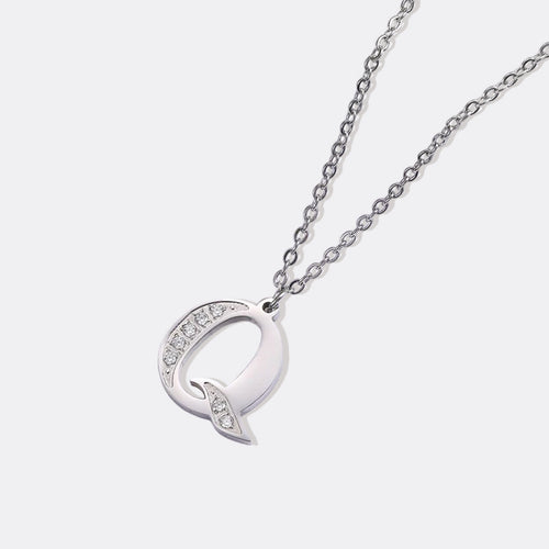 Crystal Accent Letter Satellite Necklace