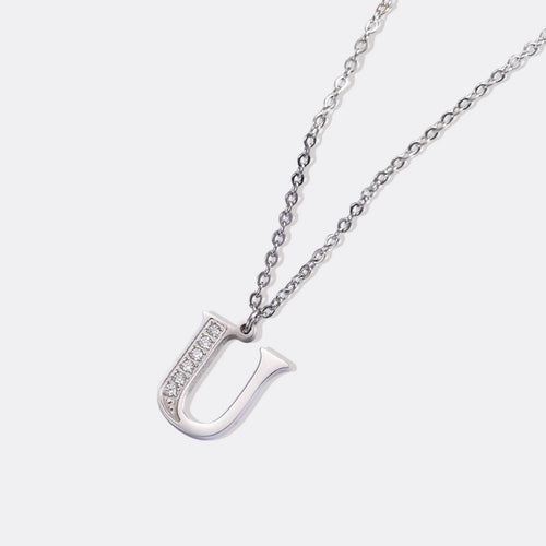 Crystal Accent Letter Satellite Necklace